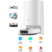 Xiaomi 4000PA Güçlü Emiş Yapay Zeka Kameralı Tam Otonom Robot Süpürge, Kendi Kendini Yıkayan Kurutan ve Boşaltan Istasyon, Çift Döner Paspaslı Silme, Lazer Navigasyon ve Halı Tanıma Sistemi