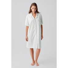 Artış Collection Kısa Kollu Düğmeli Esnek Pamuklu Gecelik 19101