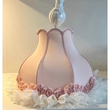 Lulu Avizem Luluavizem Patentli Gül Işlemeli Dantelli Pudra Pembe Bebek Çocuk Genç Odası Avize Sarkıt