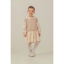 Eray Kids Kız Çocuk Süveterli Kalp Desenli Bayramlık Elbise Takımı 2'li Kombin