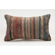 Kilim Wholesale El Yapımı Kilimden Yapılmış Vintage Kırlent Kılıfı, Yün, 30X50 cm