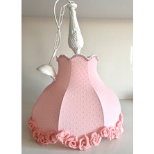 Lulu Avizem Luluavizem Sade Şık Pudra Puantiye Gül Detay Elde Yıkanabilir Başlık Sarkıt Avize