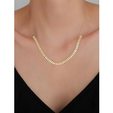 Bayar Gold 14 Ayar Altın Mini Pullu Badem Kolye