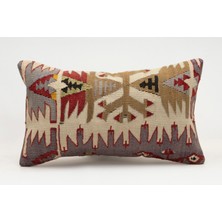 Kilim Wholesale El Yapımı Kilimden Yapılmış Vintage Kırlent Kılıfı, Yün, 30X50 cm