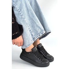 Zerenyus Yier Premium Siyah Bağcıklı Kadın Spor Ayakkabı