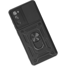 Renklime Newface Samsung Galaxy S20 Fe Kılıf Pars Lens Yüzüklü Silikon - Siyah