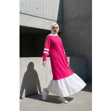 Garnili Sportif Tesettür Elbise 71079-06 Fuşya
