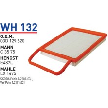 Wunder Filter Skoda Fabia Uyumlu Hava Filtresi Wh 132