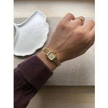 Retro Minimal Boncuk Kordon Vintage Kadın Kol Saati Yuvarlak