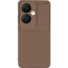 Renklime Newface Oppo Reno 11F Kılıf Auto Focus Karbon Kapak - Kahverengi