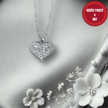 Muun Store Zirkon Taş Detaylı Gümüş Renk Zincirli Kalp Kolye – Sevgililer Günü Için Aşkın Işıltılı Sembolü