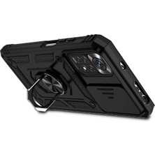 Renklime Newface Xiaomi Redmi Note 11 Pro Kılıf Pars Lens Yüzüklü Silikon - Siyah