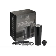 Peugeot Siyah Elektrikli Tirbuşon ve Garson Çakı 14CM