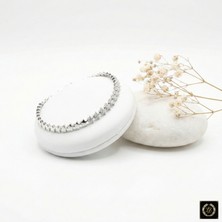 CM Jewelry 316L Çelik Gümüş Renk Zirkon Taşlı Sıralı Yıldız Bileklik (Kararmaz Garantili)