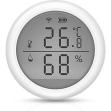 bilteknik Tuya Zigbee Sıcaklık Ve Nem Sensörü Beyaz Sesli Asistan Uyumlu Ekransız Tasarım