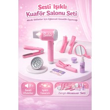 Trendzone Sesli Işıklı Kuaför Seti Oyuncak | Saç Kurutma Makinesi & Aksesuar Güzellik Salonu Seti 11 Parça