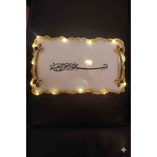 Tepsi Dua Besmele Detaylı Söz Nişan Mevlid tepsisi. Ev dekoru Ayarlanabilir Led ışıklı.