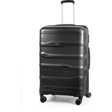 Polo&sky Azra Model Siyah Pp Kırılmaz 2'li Orta + Büyük Boy Valiz Seti