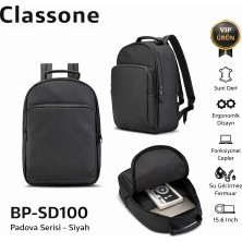 Classone Vıp BP-SD100 Padova Serisi Suni Deri 15.6 Inch Uyumlu Su Geçirmez Fermuar, Macbook, Laptop, Notebook Sırt Çantası