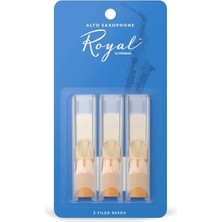 Rico RJB0325 Royal Alto Saksafon Kamışı No: 2.5 (Orta Seviye/eğitim) - 3'lü Paket | Fransız Kesim (Filed), Esnek Tepki ve Dengeli Ton