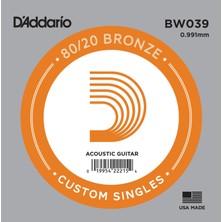 D'addario BW039 Akustik Gitar Tek Tel (A-La - 80/20 Bronze)