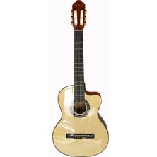 Picaldi ACG21CE Elektro Klasik Gitar (4/4) | Cutaway Kesik Kasa ile Üst Perdelere Kolay Erişim Dahili Preamp ile Sahne Bağlantısı Için Hazır