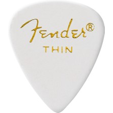 Fender 1980351780 Classic Celluloid White 351 Shape Thin Gitar Penası (12'li) | Ince ve Esnek Yapı Parlak Akustik Tonlar Için