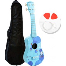 Manuel Raymond KA225BL Soprano Ukulele Seti (Mavi) | Kılıf Dahil Renkli Gövde
