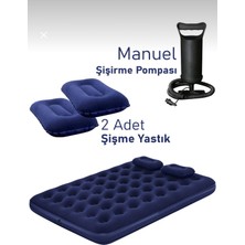 Nivego Çift Kişilik Şişme Yatak | Dahili Pompalı | 203X152X22CM | Kamp & Ev Kullanımı Için | Delinmeye ve Kesilmeye Dayanıklı