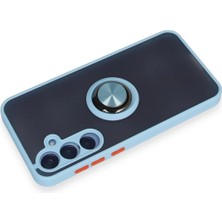 Renklime Newface Samsung Galaxy A15 4g Kılıf Montreal Yüzüklü Silikon Kapak - Buz Mavi