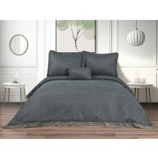 Calantha Home Collection Lukes Geometrik 4 Parça Mavi  Pike Takımı  240 x 260 cm