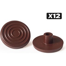 Mezmob 30MM Mobilya Ayağı 12 Adet Koruyucu Pabuç Baza Dübeli Sert Plastik Poligrit Kahverengi