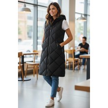 Smartjest H5..kapitone Uzun Kadın Yelek