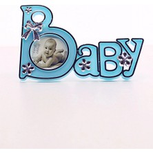 Marsilyan 2 Adet Baby Yazılı Sevimli Mini Resim Çerçevesi Mavi