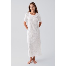 Artış Collection Kısa Kollu Düğmeli Çiçek Desenli Esnek Pamuklu Gecelik 19103