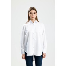 IVRESSE OVERSIZE SATEN GÖMLEK BEYAZ