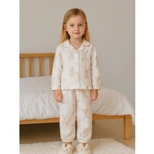 Greenmoon Çift Kat Müslin Tavşan Figürlü Çocuk Pijama Takımı