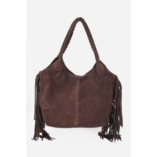 Alessia Bag Valeria Püskül Detaylı Hakiki Süet Deri Çanta