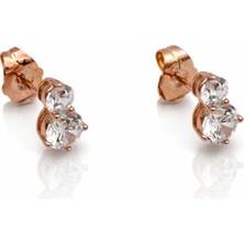 Mavika Jewellery 18K Rose Gold Plated Diastone Stud Küpe