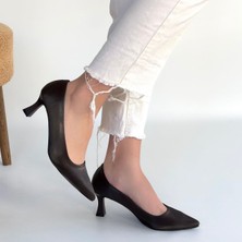 SEPET365 Mırta Acı Kahve Cilt Topuklu Ayakkabı