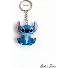 Qukis Store Mavi Stitch, Dekoratif Anahtarlık ve Çantar Charmı, 1 Adet