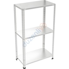 Düzenliyo 3 Katlı Galvaniz Çelik Raf 31X93X100 cm – Depo, Arşiv, Kiler ve Market Rafı