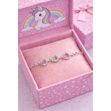 miraç gümüş takı atölyem 925 Ayar Gümüş 3'lü Taşlı Kelebek Kız Çocuk Bileklik