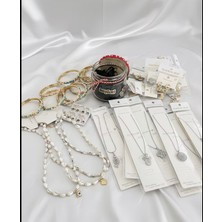 Deluxe Takı ve Giyim 5'li Süpriz Takı Kavanozu Çelik Takı Seti