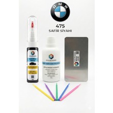 COLORGUARD BMW 475 Safir Siyahı İğneli ve Fırçalı 2 si 1 Arada Rötuş Boyası Yüzey Temizleme Solüsyonu Profesyonel ve Çapaksız Rötuş Çeliği 5'li Uygulama Çubuğu Seti