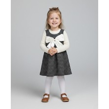 Ege Bebek Kız Çocuk Bayramlık Ekoseli Jileli ve Badili 3-4-5-6-7 Yaş Şık Elbise