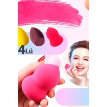 Marsilyan 4lü Profesyonel Yüz Make-up Makyaj Sürgeri Armut Şeklinde Tatlı Islak Kuru Kullanım