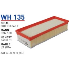 Wunder Filter Audı A4, A5 Uyumlu Hava Filtresi Wh 135