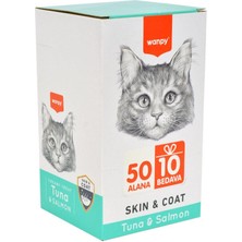 Wanpy Ton Balığı-Somonlu Kedi Ödülü 60X14 gr ( Skin-Coat  ) 60'lı Kutu