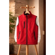 Vatan Tekstil Dik Yaka Slim Fit 3 Cepli Softshell Erkek Yelek Su Itici Kumaş